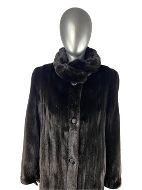 Ranch Mink Coat, Female USA pelts, ZANDRA RHODES Designer, Size M, Cert Vintage